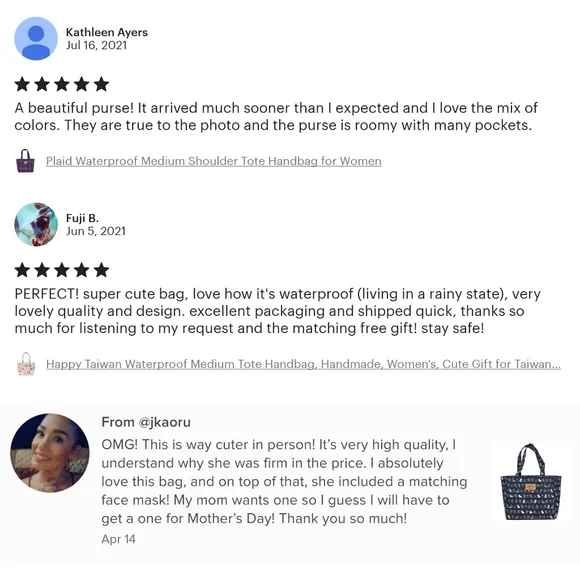 Waterproof Plaid Medium Tote Shoulder Handbag - Picture 8 of 11